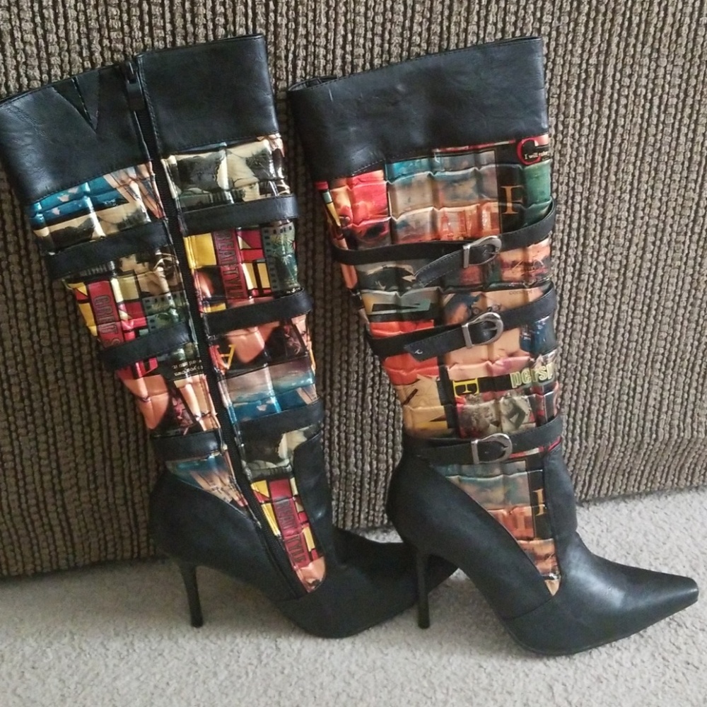 Multi colored heeled boot - Picture 3 of 6
